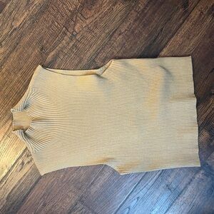 Ribbed Tan Sleeveless Top